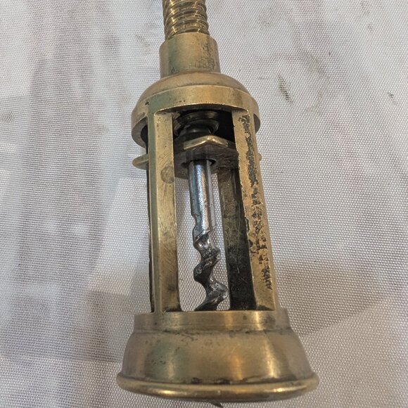 Vintage Brass Corkscrew Antique Winged Bottle Opener - Picture 6 of 8